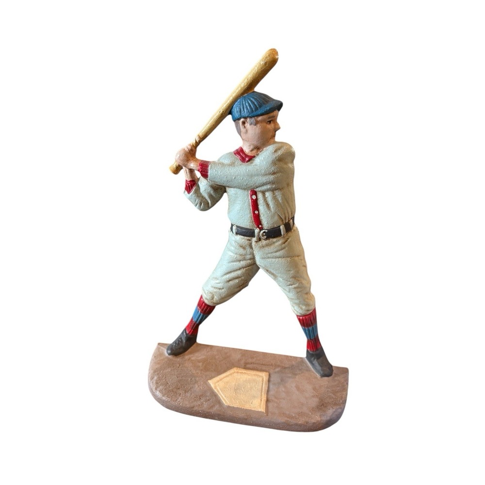 Vintage Cast Iron Baseball Player Doorstop Midwest‎ Imports Made in Taiwan